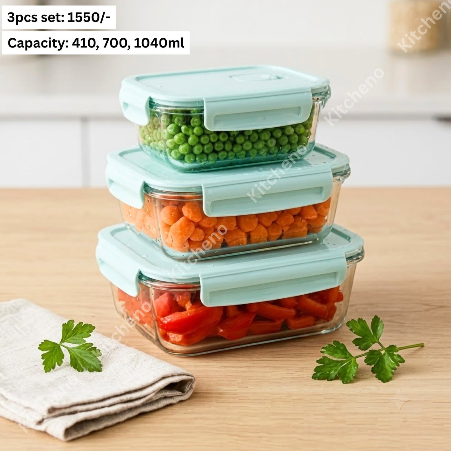 Premium Food Storage Glass Bowl Set