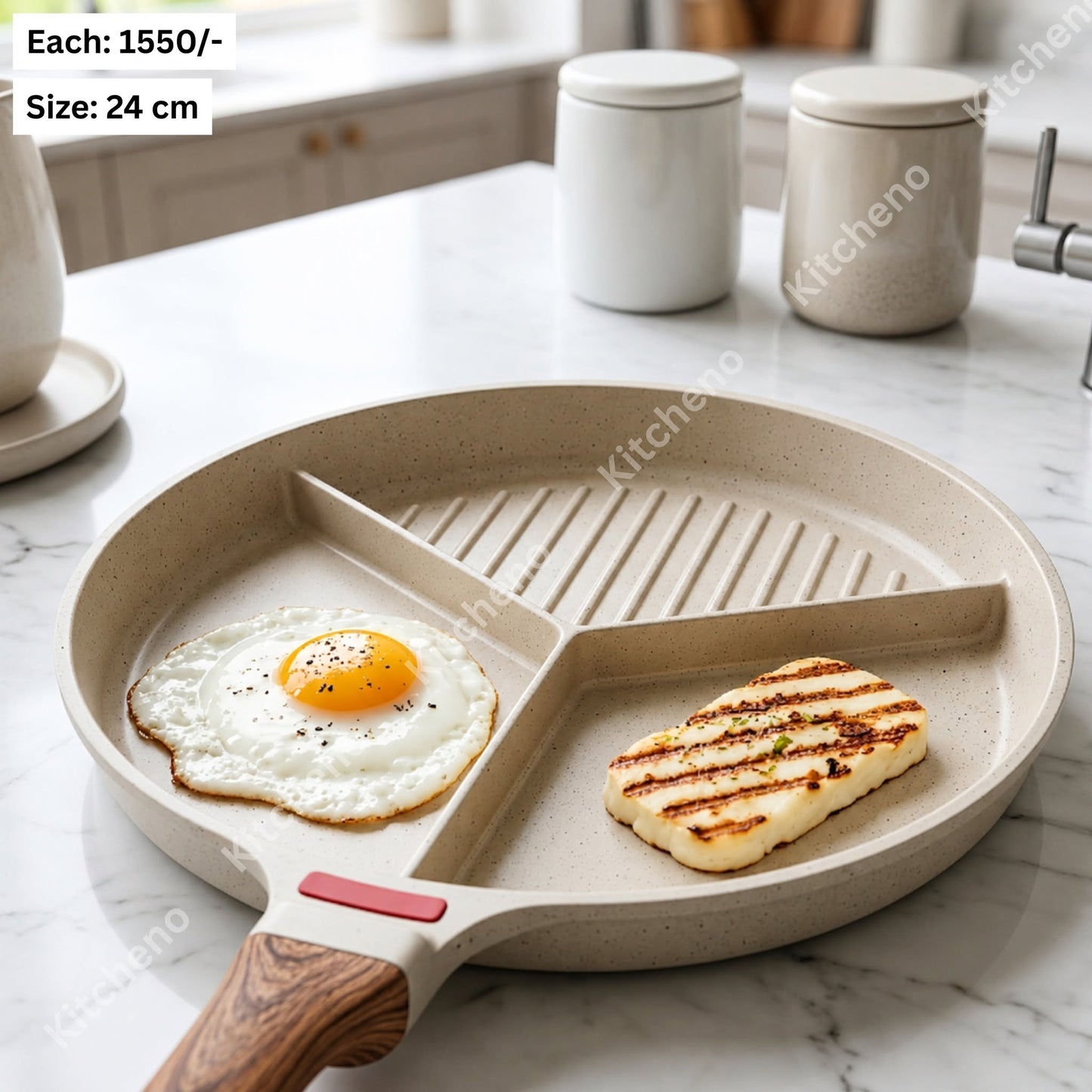 Multi-Purpose Non-Stick Frying Pan with Wooden Handle