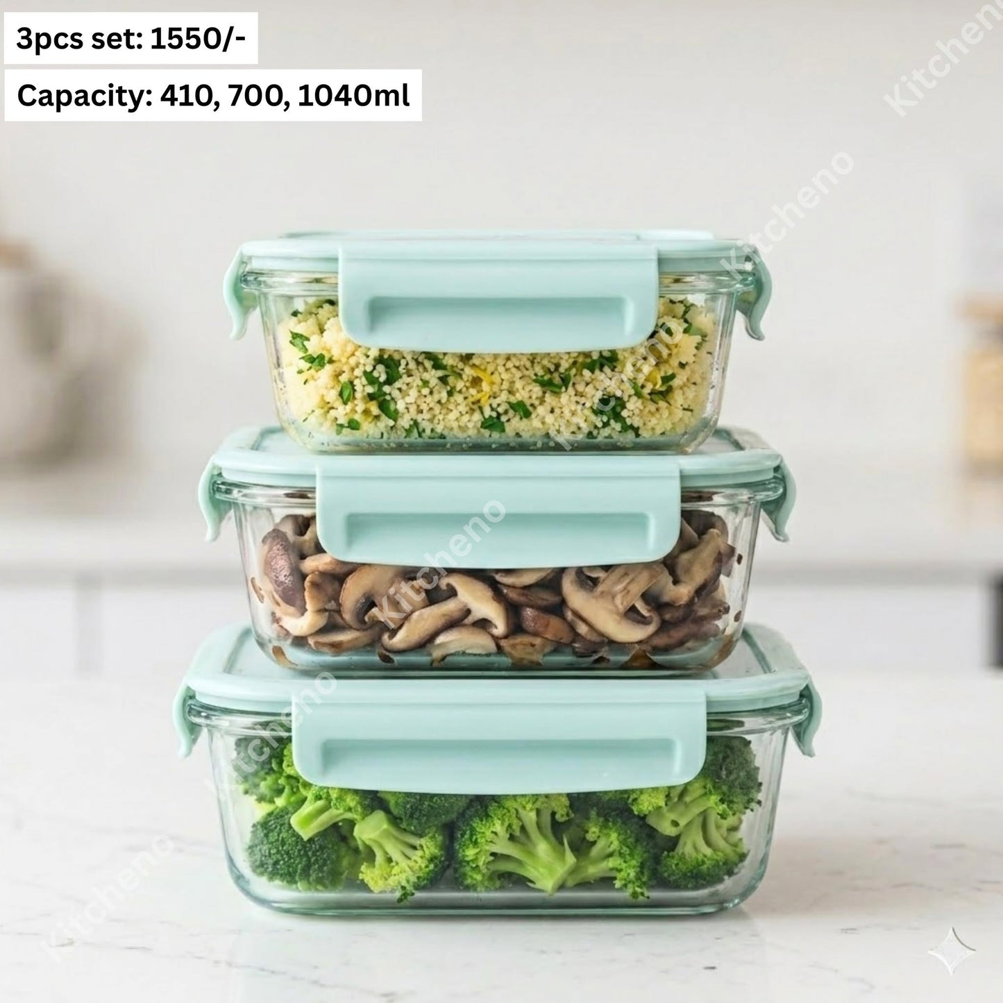 Premium Food Storage Glass Bowl Set