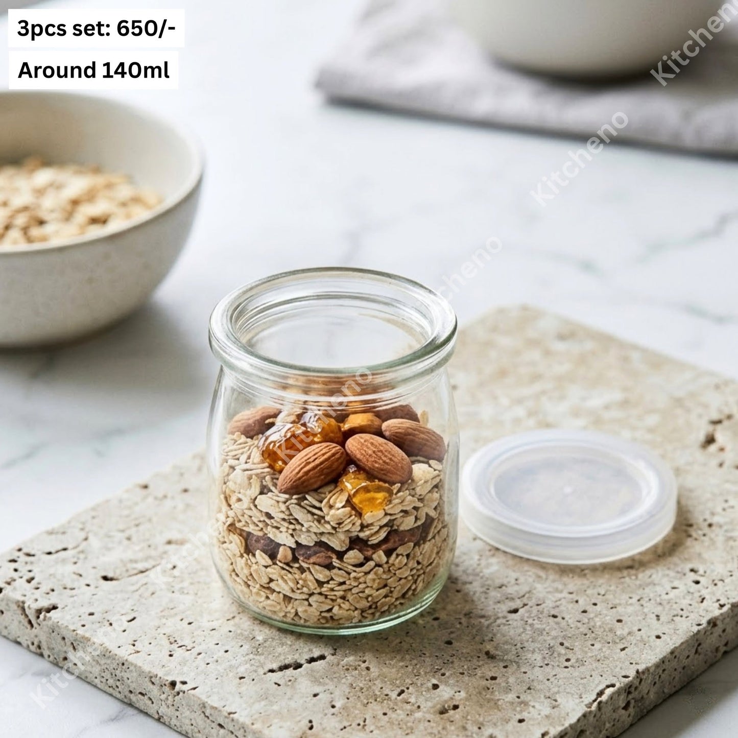 Mini Glass Jar Set with Plastic Lid