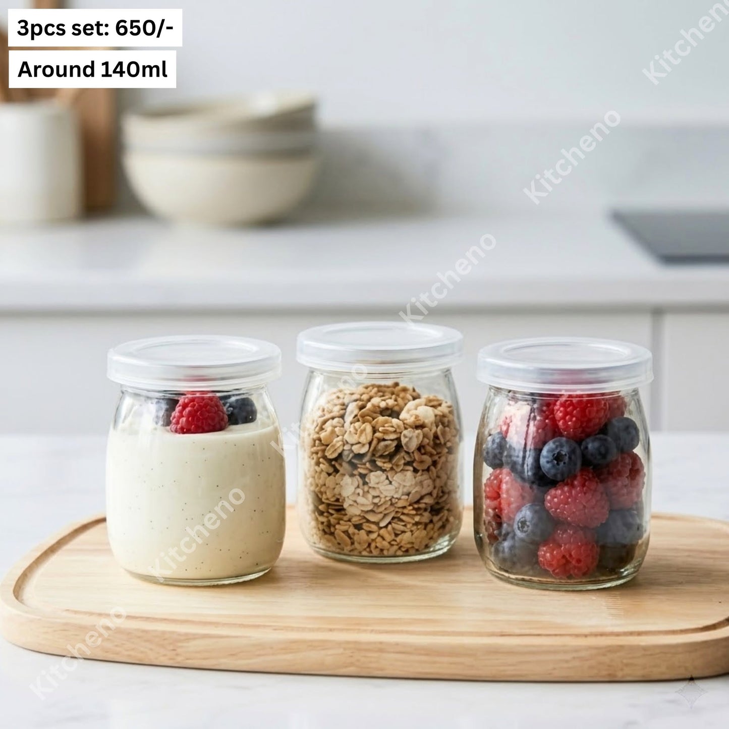 Mini Glass Jar Set with Plastic Lid