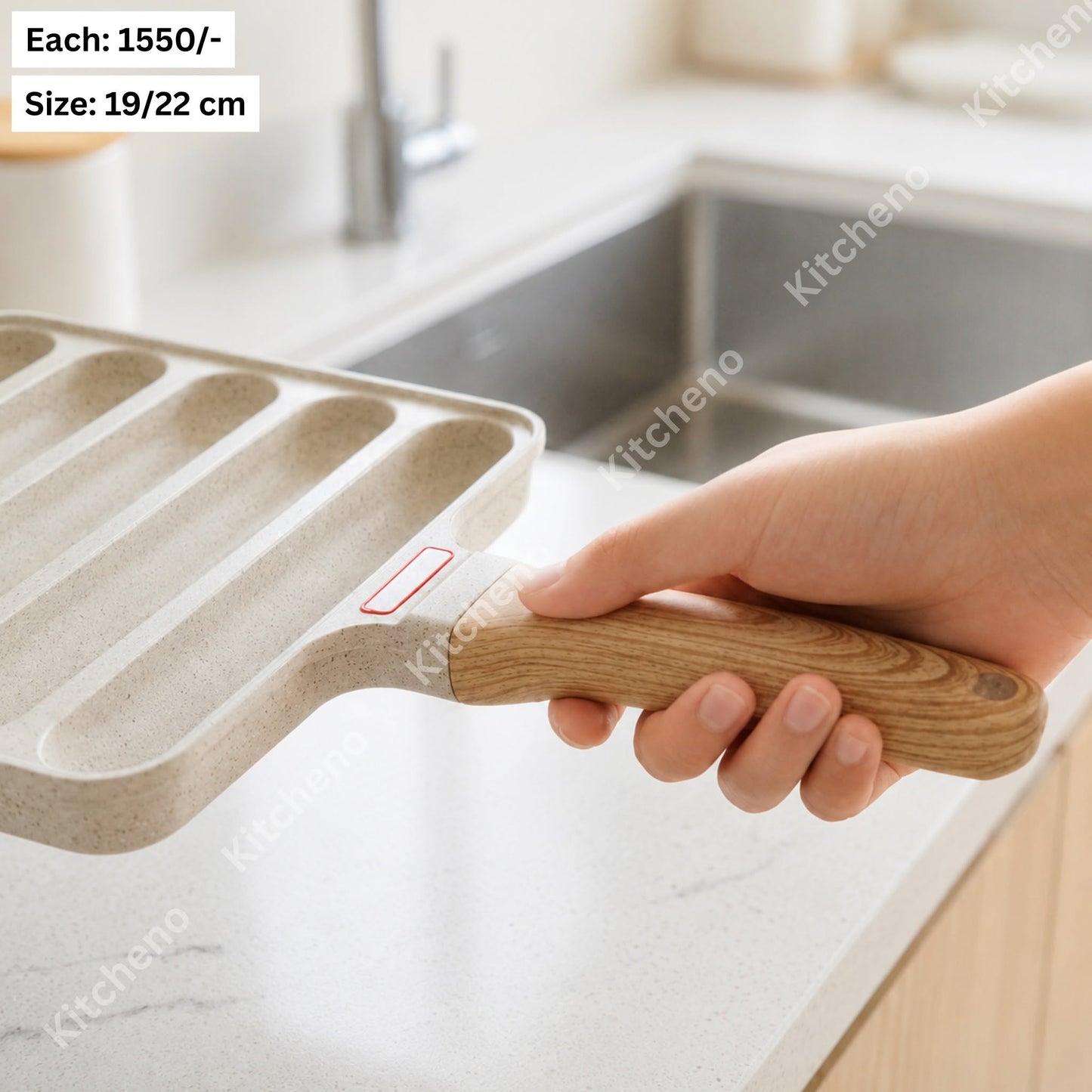 Non Stick Sausage Grill Pan Grill Pan with Wooden Handle