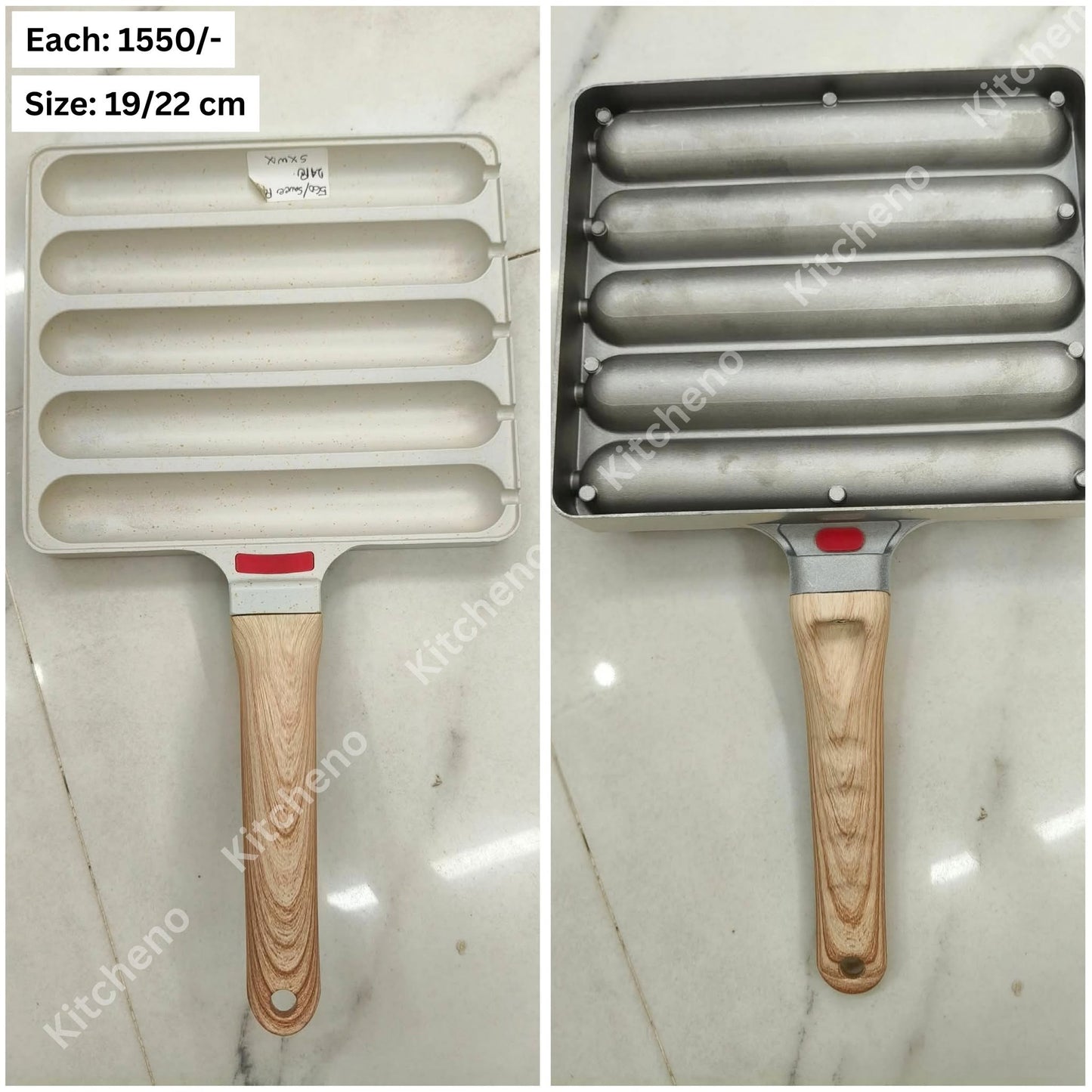 Non Stick Sausage Grill Pan Grill Pan with Wooden Handle