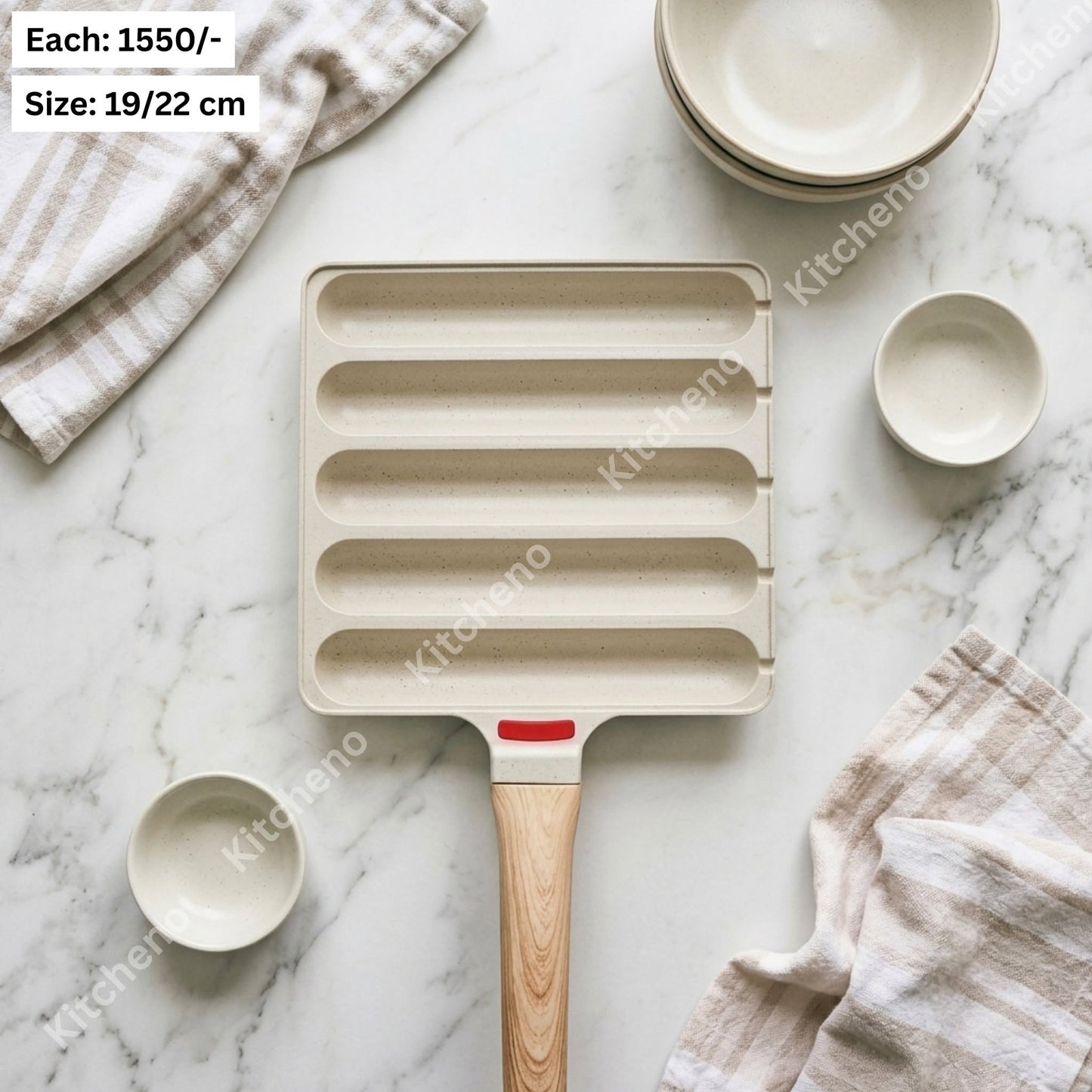 Non Stick Sausage Grill Pan Grill Pan with Wooden Handle