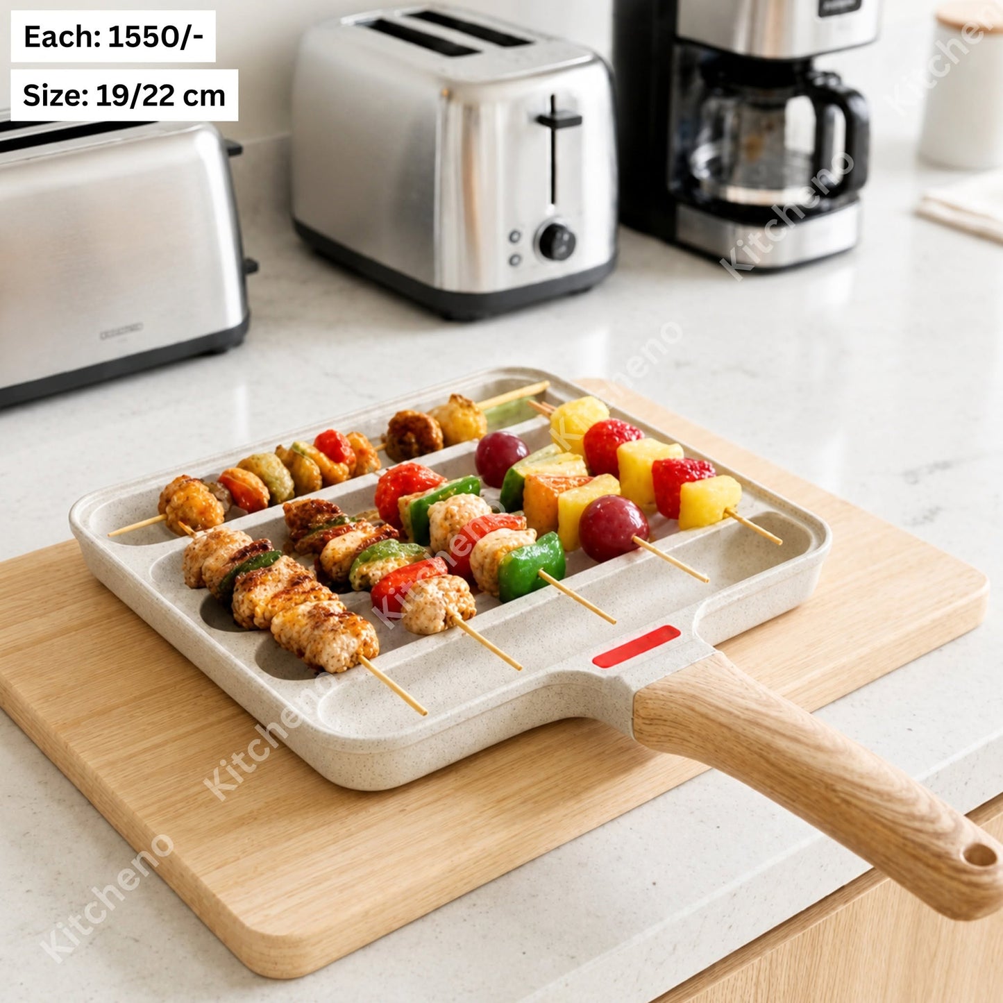Non Stick Sausage Grill Pan Grill Pan with Wooden Handle