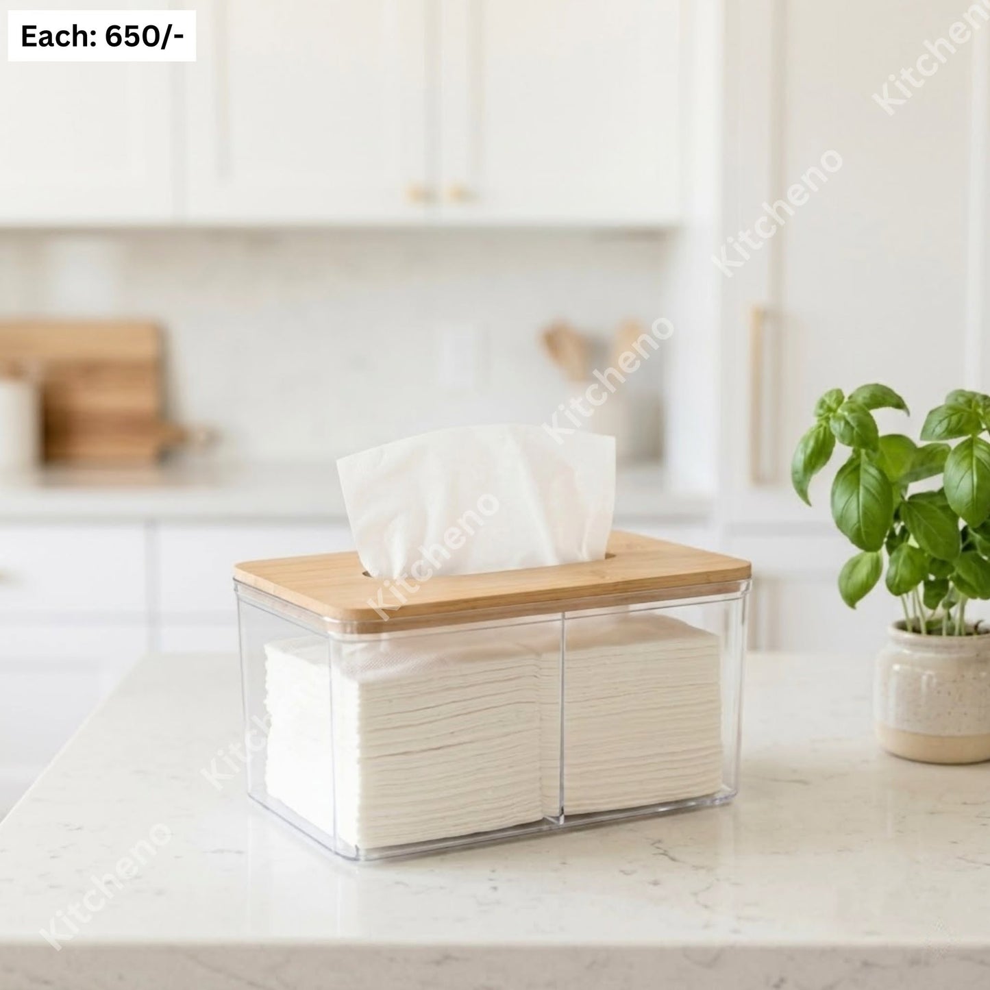 Fiber Tissue Holder with Bamboo Lid