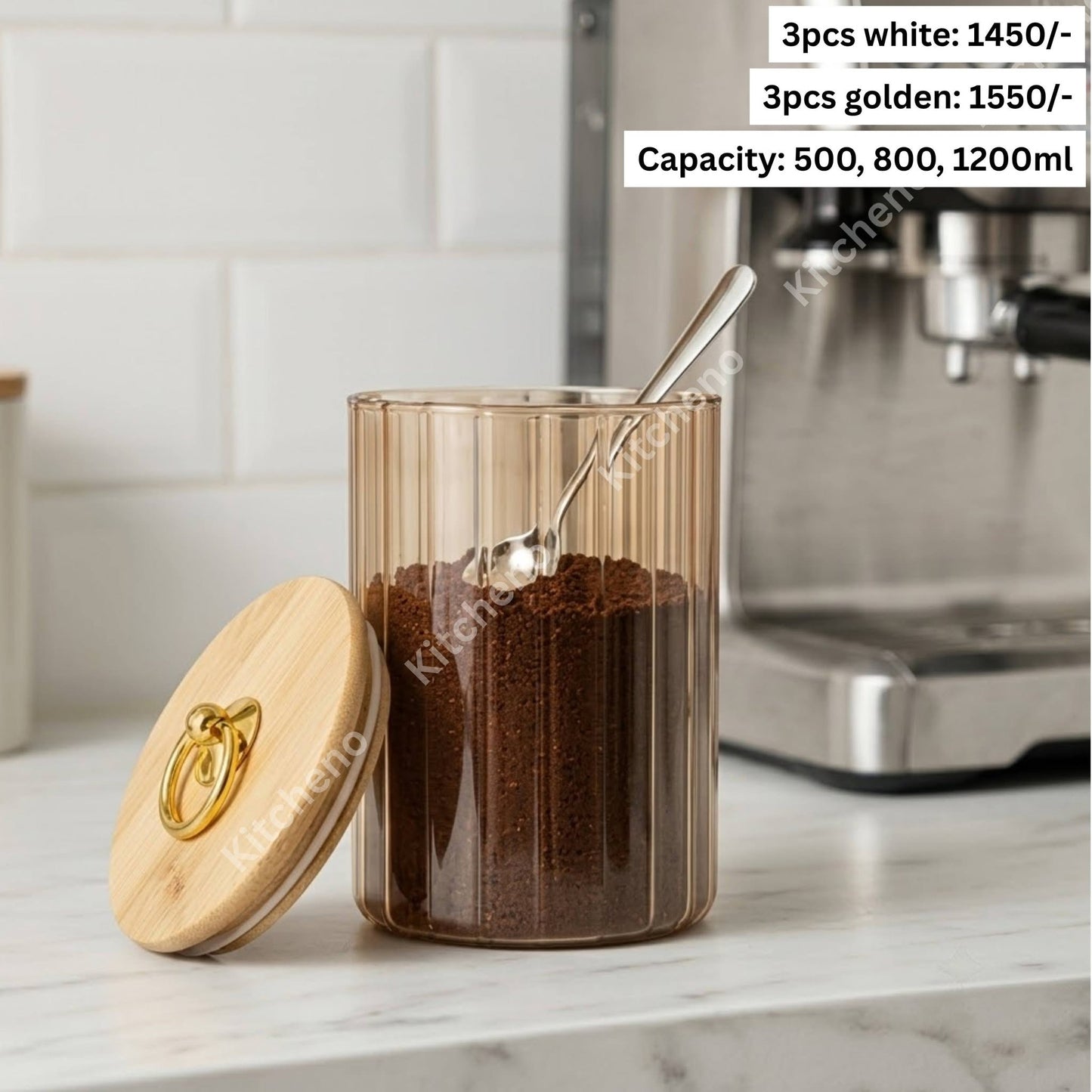 Stylish Ribbed Glass Kitchen Jars with a Timeless Fluted Design