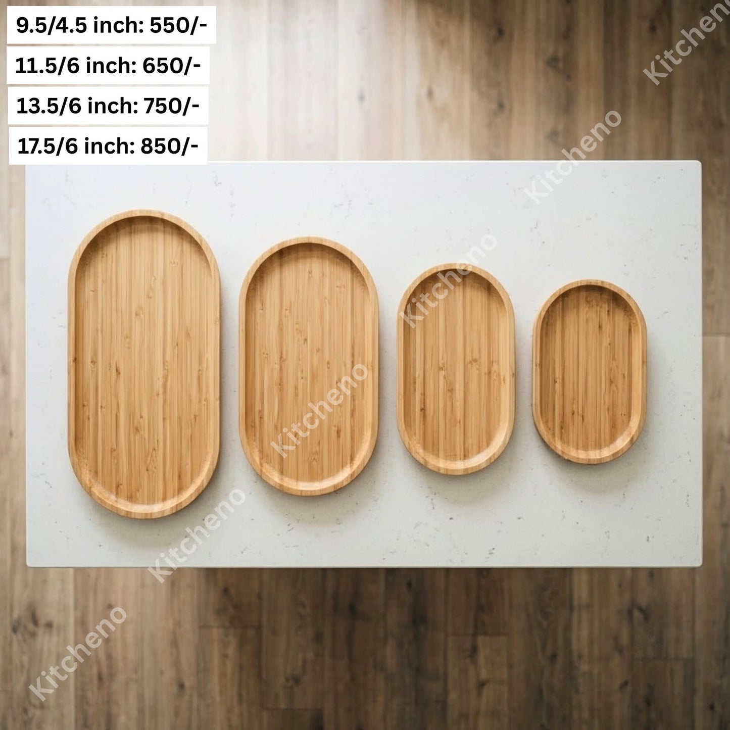 Natural Bamboo Serving Tray & Charcuterie Board Set
