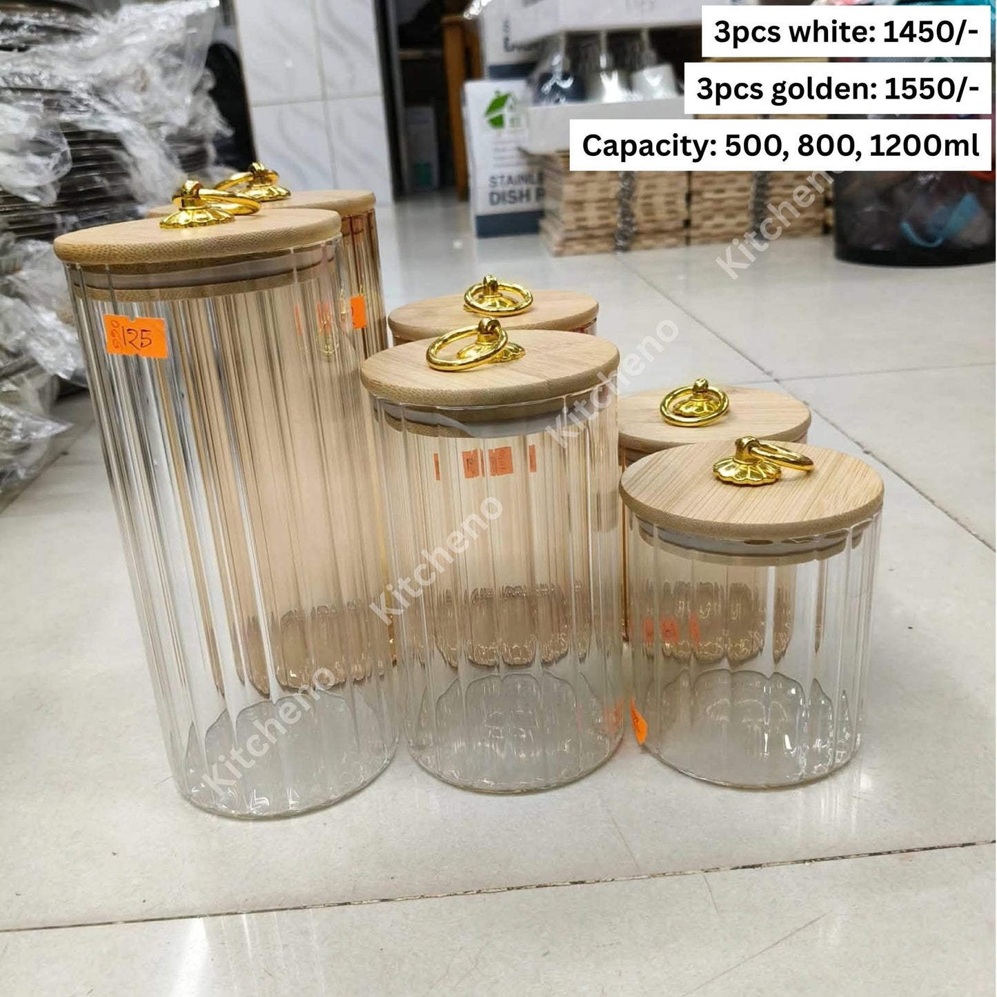 Stylish Ribbed Glass Kitchen Jars with a Timeless Fluted Design