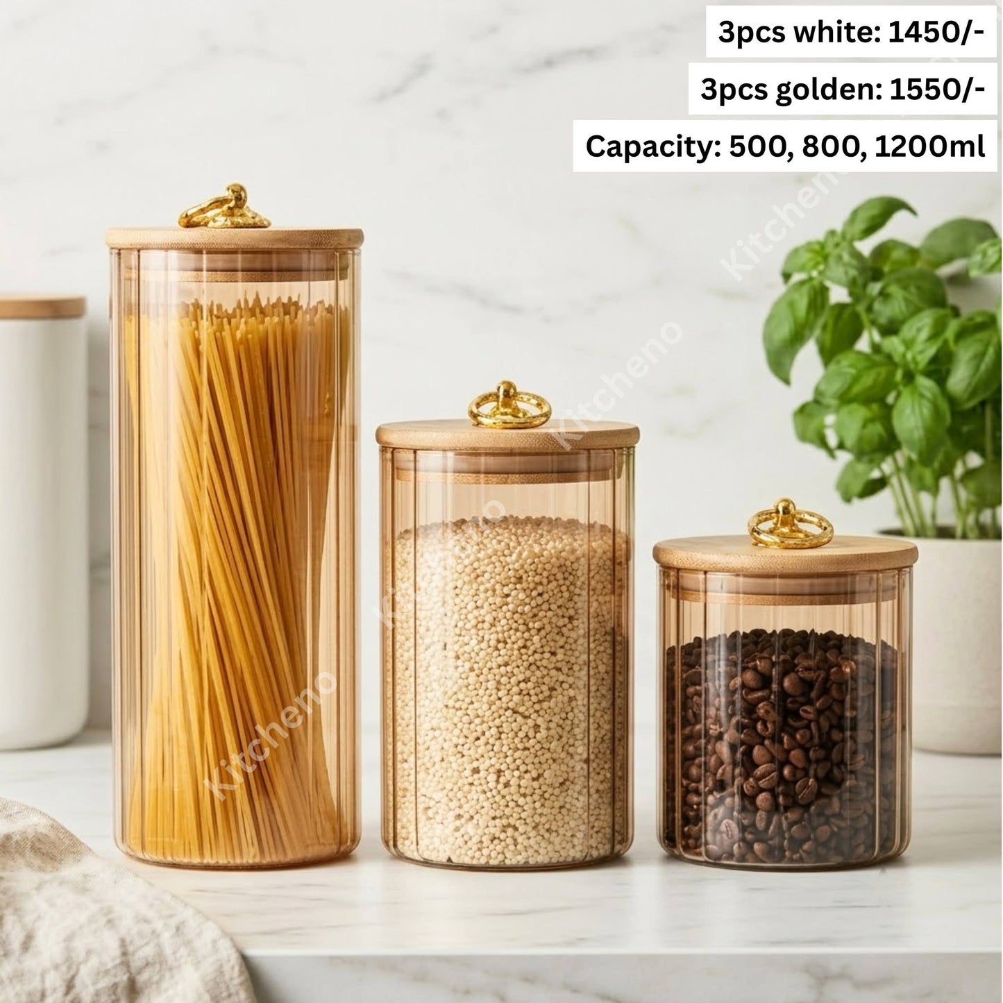 Stylish Ribbed Glass Kitchen Jars with a Timeless Fluted Design