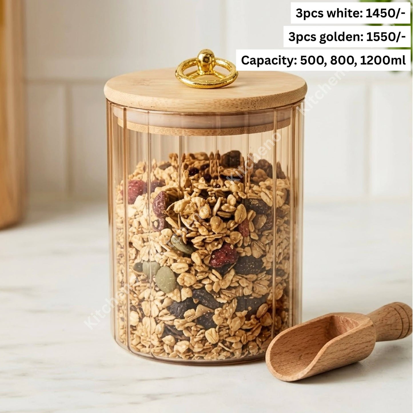 Stylish Ribbed Glass Kitchen Jars with a Timeless Fluted Design