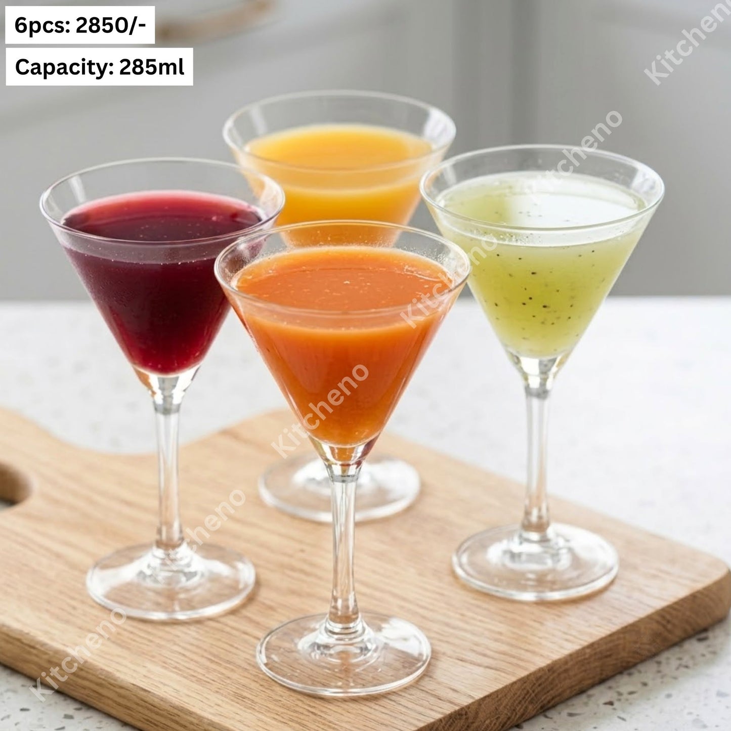 Elegant Stemmed Mocktails Glass Set