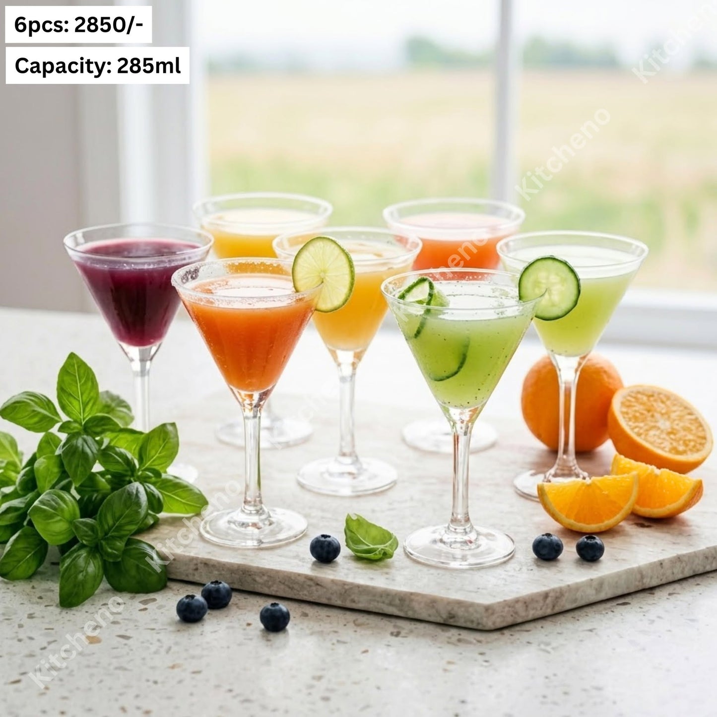 Elegant Stemmed Mocktails Glass Set