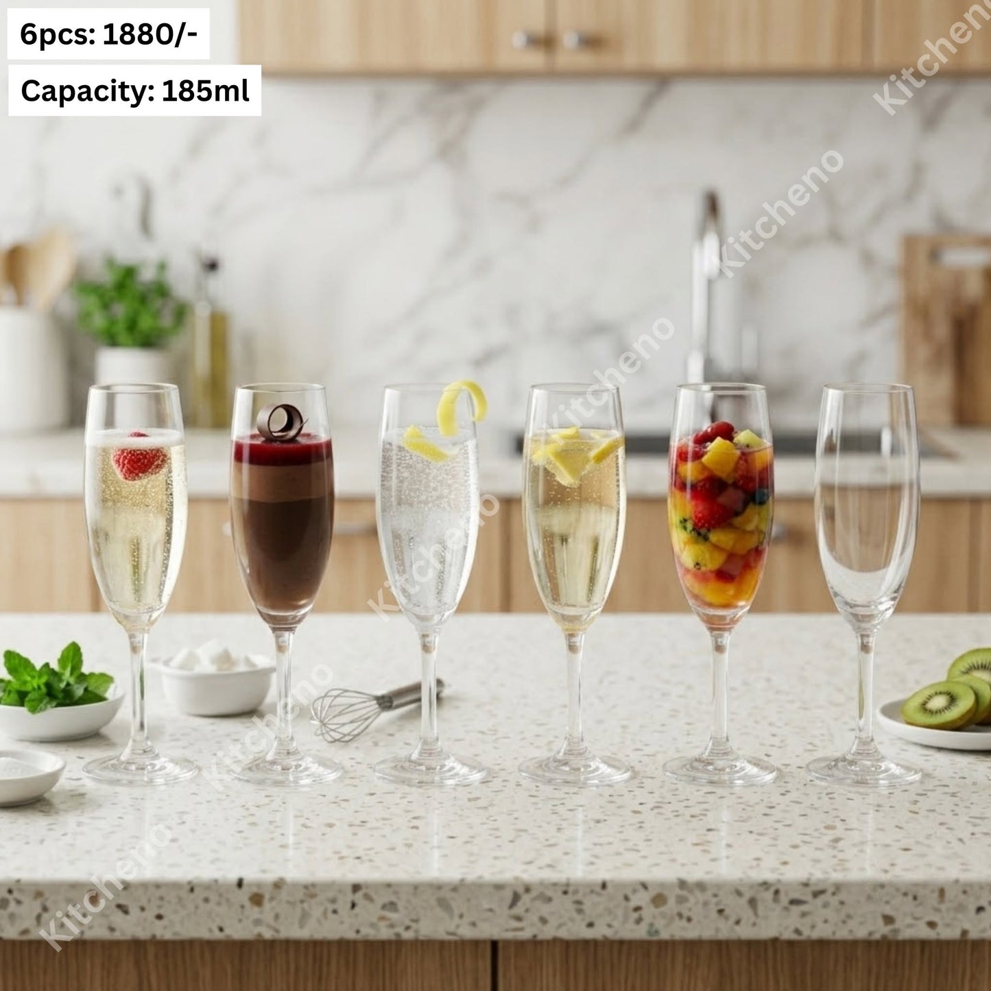 Classic 6-Piece Tall Stem Flute Glass Set