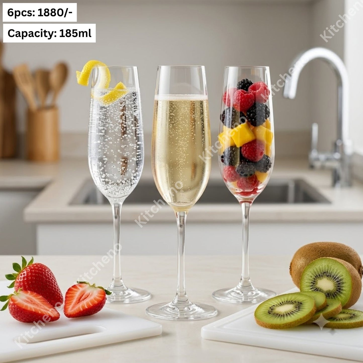 Classic 6-Piece Tall Stem Flute Glass Set