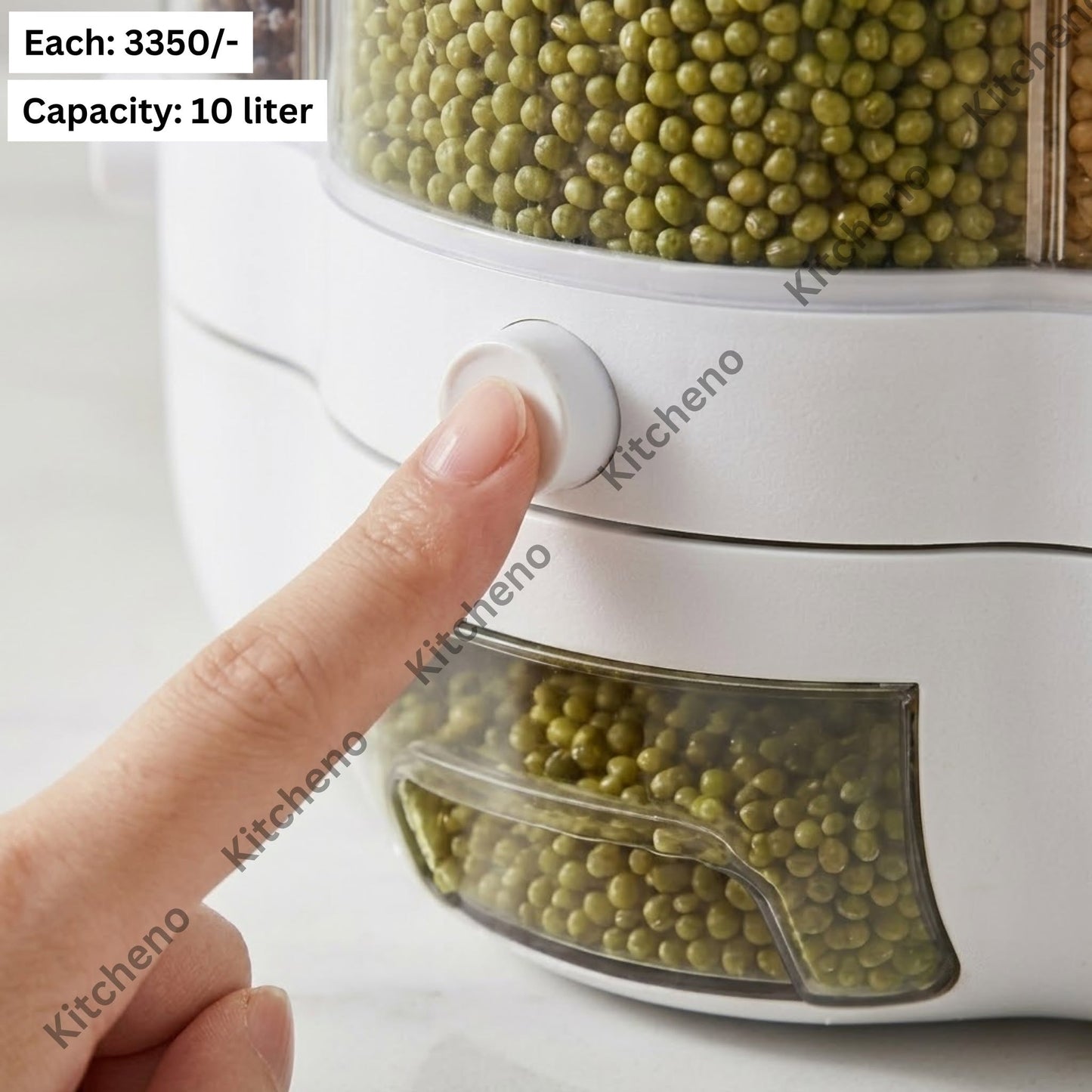 Space-Saving Rotating Grain and Bean Dispenser