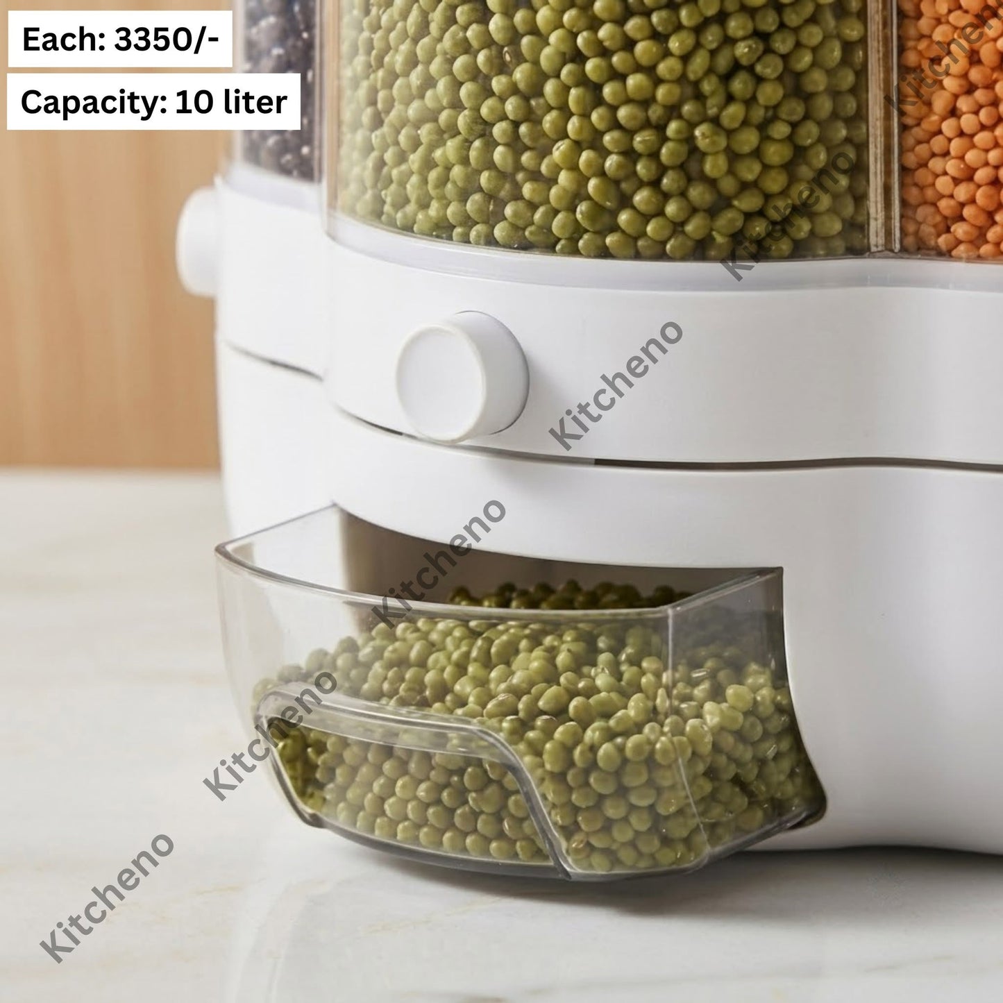 Space-Saving Rotating Grain and Bean Dispenser