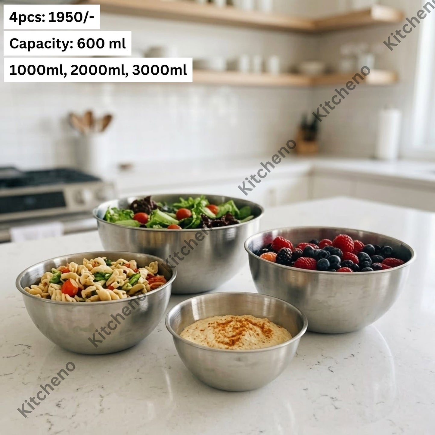 Modern Nestable Stainless Steel Mixing Bowl Collection for Prep and Elegant Serving