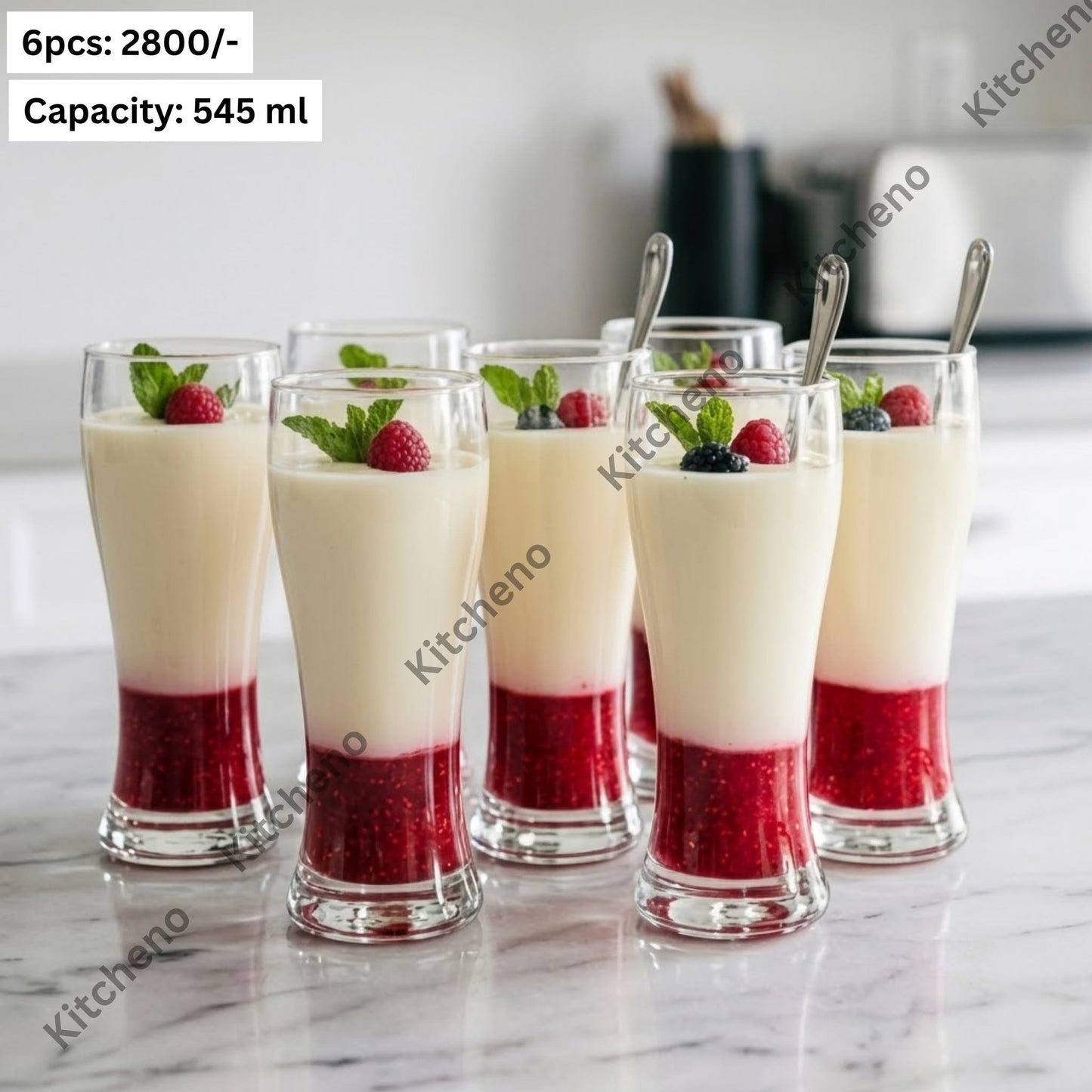 Versatile Clear Glassware Set for Beverages and Layered Desserts