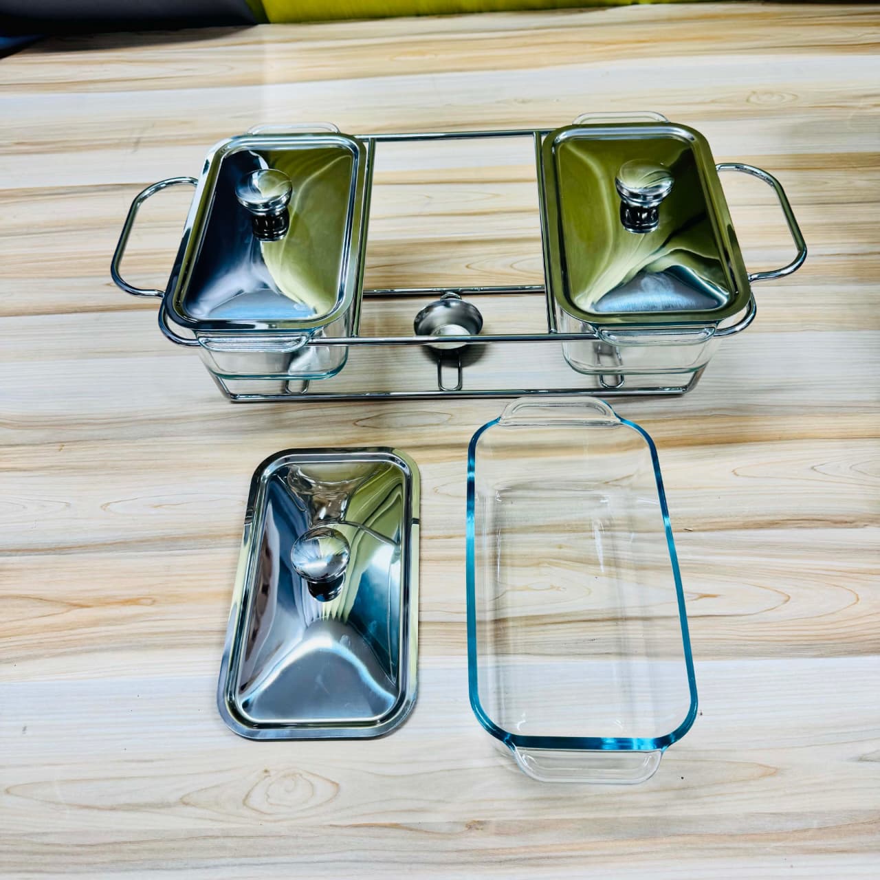 Ovenproof Glass Buffet Dish with Stand